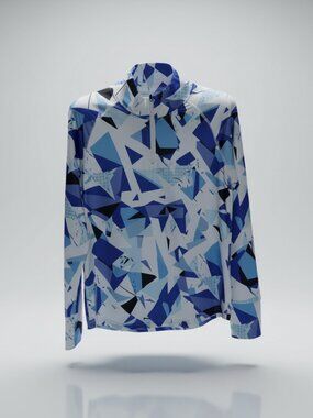 New w/out Tags, 1/4 Zip, Long Sleeve Workout Top - Medium Blues, Black & White